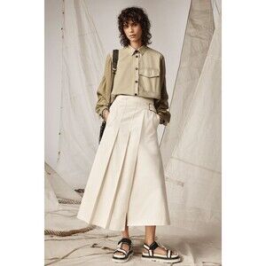 NWT's ZARA SRPLS Womens Size S Pleated Skirt Belted w/Pockets Modern Luxe Design